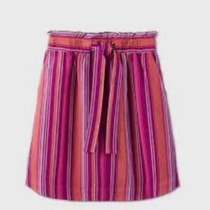 A New Day Pink and Purple Mini A-Line Skirt with Tie Front for Casual Wear
